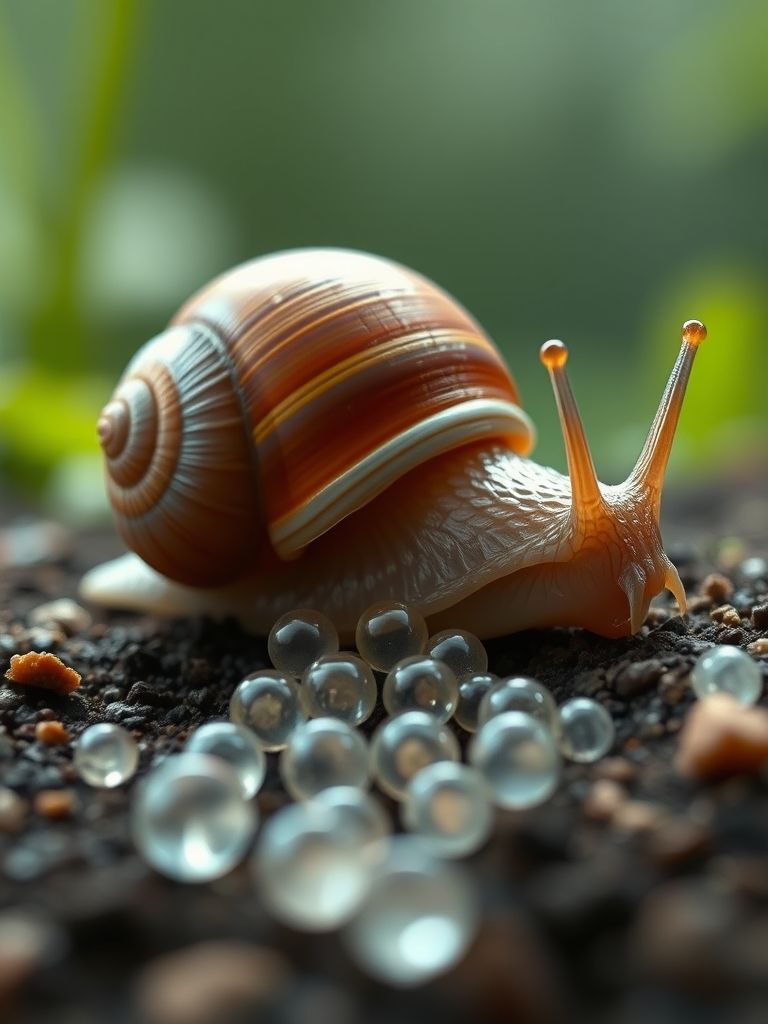 reve-image(12) {"prompt":"Animation d'un escargot pondant une grappe d'oeufs translucides ("perles") sous terre. Zoom sur les oeufs. Animation rapide de l'eclosion, de minuscules escargots emergent avec leur mini-coquille.","originalPrompt":"Animation d'un escargot pondant une grappe d'oeufs translucides ("perles") sous terre. Zoom sur les oeufs. Animation rapide de l'eclosion, de minuscules escargots emergent avec leur mini-coquille.","width":768,"height":1024,"seed":42,"model":"flux","enhance":false,"nologo":true,"negative_prompt":"worst quality, blurry","nofeed":false,"safe":false,"quality":"medium","image":null,"isMature":false,"isChild":false}